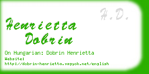 henrietta dobrin business card